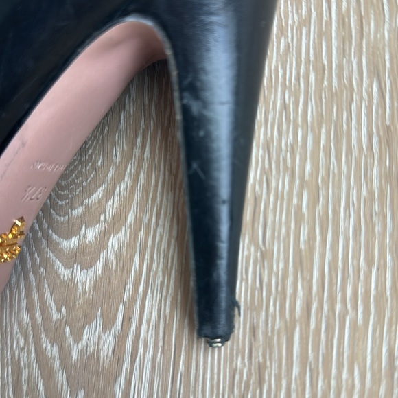 Prada black leather peep toe heels , 37.5 - Picture 4 of 6